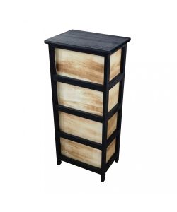 Cosma Mobiletto 4 Cassetti Legno Marrone Chiaro 34x25x77 cm Moderno