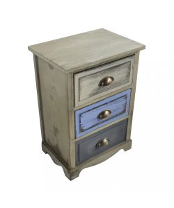 Cosma Chico Mobiletto 3 Cassetti Grigio Chiaro 40x29x57 cm Stile Shabby Chic