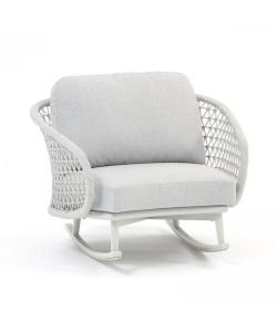 Cosma Poltrona Dondolo Seychelles 95x95cm Bianco Grigio Chiaro