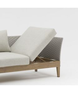 Cosma Salotto Santos 3 Posti con Cuscini Grigio Chiaro in Alluminio Moderno