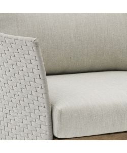 Cosma Salotto Santos 3 Posti con Cuscini Grigio Chiaro in Alluminio Moderno