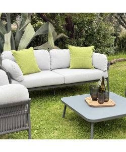 Cosma Salotto da Giardino Antracite 3 Posti con Cuscini in Alluminio