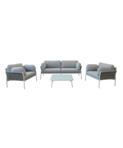Cosma Set mobili da giardino Salotto Belem 3 pz bianco con cuscini
