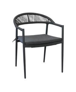 Cosma Poltrona Giardino Impilabile Antracite 57x58x76 cm con Cuscini