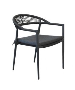 Cosma Poltrona Giardino Impilabile Antracite 57x58x76 cm con Cuscini