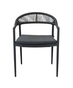 Cosma Poltrona Giardino Impilabile Antracite 57x58x76 cm con Cuscini