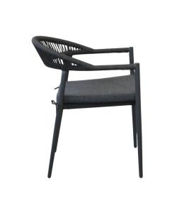 Cosma Poltrona Giardino Impilabile Antracite 57x58x76 cm con Cuscini