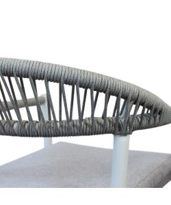 Cosma Poltrona da Giardino Impilabile 57x58x76 cm Bianco con Cuscini