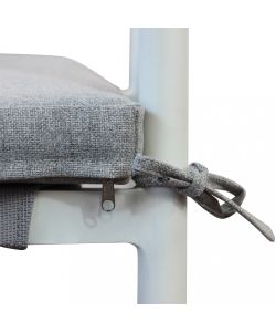 Cosma Poltrona da Giardino Impilabile 57x58x76 cm Bianco con Cuscini