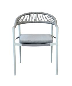 Cosma Poltrona da Giardino Impilabile 57x58x76 cm Bianco con Cuscini