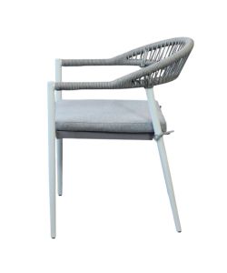 Cosma Poltrona da Giardino Impilabile 57x58x76 cm Bianco con Cuscini