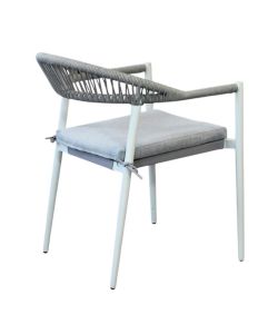 Cosma Poltrona da Giardino Impilabile 57x58x76 cm Bianco con Cuscini