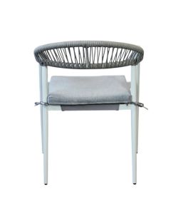 Cosma Poltrona da Giardino Impilabile 57x58x76 cm Bianco con Cuscini
