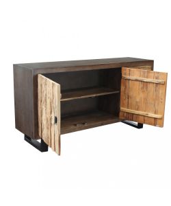 Cosma Mobile Zubin Marrone 160x40x85 cm in Legno e Metallo Fisso