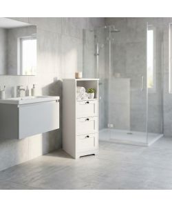 Cosma Mobiletto Aldous in Legno Bianco 81,5x30x30 cm Fisso Moderno