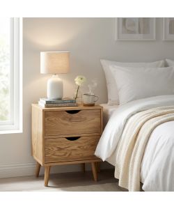 Cosma Comodino Amos Naturale in Legno Marrone Chiaro 40x30x50,5 cm Moderno