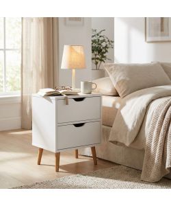 Cosma Comodino Bianco Amos in Legno Rettangolare 40x30x50,5 cm Fisso Moderno