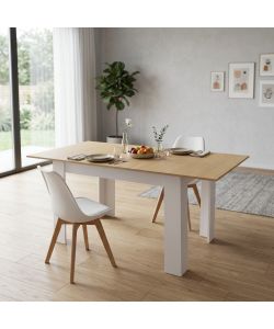 Cosma Tavolo Allungabile in Legno Bianco 120/160x80 cm Design Moderno