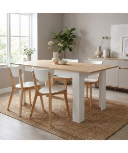 Cosma Tavolo Allungabile in Legno Bianco 120/160x80 cm Design Moderno