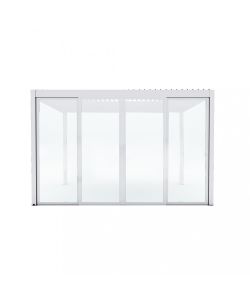 Cosma Laterale Vetro Pergola Bioclimatica 4 m Bianco 4 Porte 370x238 cm