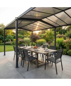 Cosma Gazebo Estensibile 3x3 Antracite in Alluminio e Policarbonato