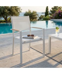 Cosma Poltrona Brooklyn Impilabile Bianco 56x57x87 cm con Braccioli