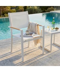 Cosma Poltrona Brooklyn Impilabile Bianco 56x57x87 cm con Braccioli