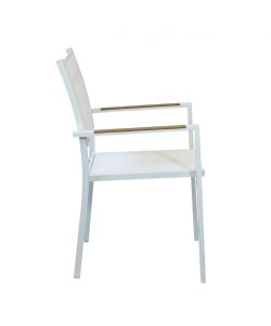 Cosma Poltrona Brooklyn Impilabile Bianco 56x57x87 cm con Braccioli
