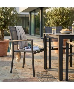 Cosma Poltrona Brooklyn Impilabile Antracite 56x57x87 cm con Braccioli