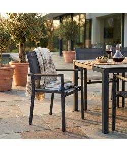 Cosma Poltrona Brooklyn Impilabile Antracite 56x57x87 cm con Braccioli