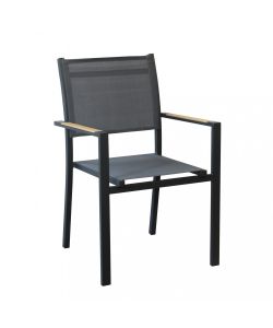 Cosma Poltrona Brooklyn Impilabile Antracite 56x57x87 cm con Braccioli