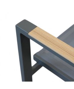 Cosma Poltrona Brooklyn Impilabile Antracite 56x57x87 cm con Braccioli