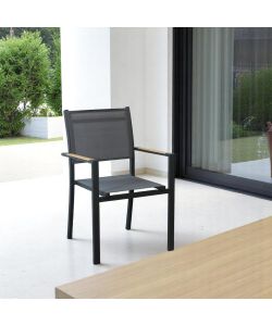 Cosma Poltrona Brooklyn Impilabile Antracite 56x57x87 cm con Braccioli