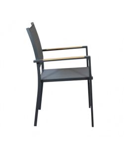 Cosma Poltrona Brooklyn Impilabile Antracite 56x57x87 cm con Braccioli