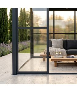 Laterale Pergola Bioclimatica - Policarbonato Grigio scuro - 3 m Fisso