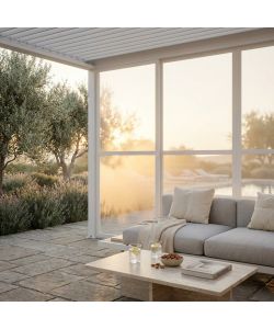 LATERALE POLICARBONATO 4M PERGOLA BIOCLIMATICA BIANCO RIGIDO 238H