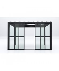Policarb - Laterale in policarbonato grigio scuro 4m per pergola bioclimatica