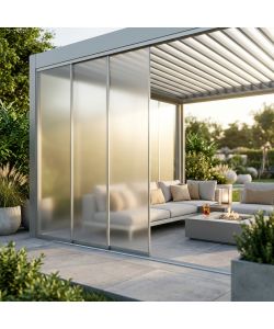 Cosma Laterale Vetro 4m Bianco per Pergola Bioclimatica Fisso Rettangolare