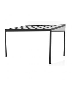 Veranda - Addossata in policarbonato grigio scuro 4,3 x 3 metri rettangolare
