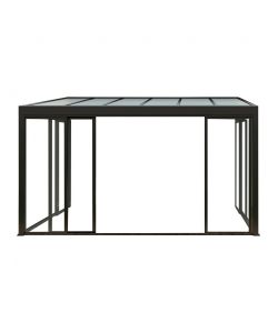 Cosma Laterale in Vetro per Veranda Addossata 270x3x218 cm Grigio Scuro