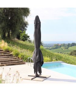 Cosma Ombrellone da giardino 4x4 mt con palo laterale Antracite