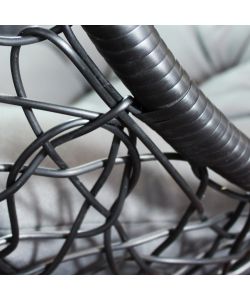 Cosma Dondolo Ponza Sospeso in Metallo e Wicker Nero 195x82x122 cm