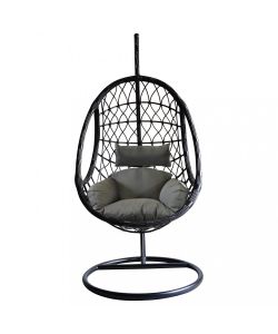 Cosma Dondolo Capraia Sospeso Giardino Nero 195x93x122 cm Wicker