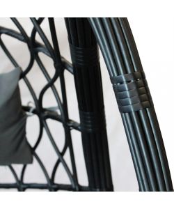 Cosma Dondolo Capraia Sospeso Giardino Nero 195x93x122 cm Wicker