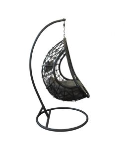 Cosma Dondolo Capraia Sospeso Giardino Nero 195x93x122 cm Wicker