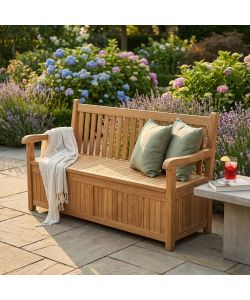 Cosma Panca Contenitore Teak 160x64x92cm Marrone Chiaro Moderna