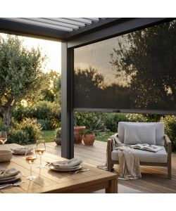LATERALE MANUALE TEXTILENE ANTRACITE 3M PERGOLA BIOCLIMATICA