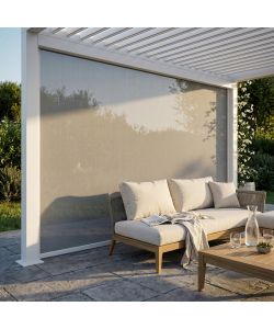 Cosma Laterale Manuale 4m in Textilene Bianco per Pergola Bioclimatica