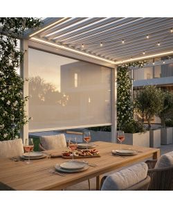 Cosma Laterale Manuale 4m in Textilene Bianco per Pergola Bioclimatica