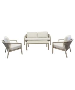 Cosma Salotto Tijuana 2 posti con cuscini beige - Struttura alluminio moderno 180x78x83